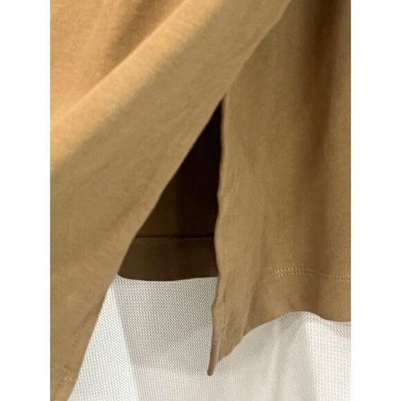 TOPSHOP Women’s Oversize Long Sleeve Cotton Polo in Taupe, Sz. 12 - Picture 8 of 10